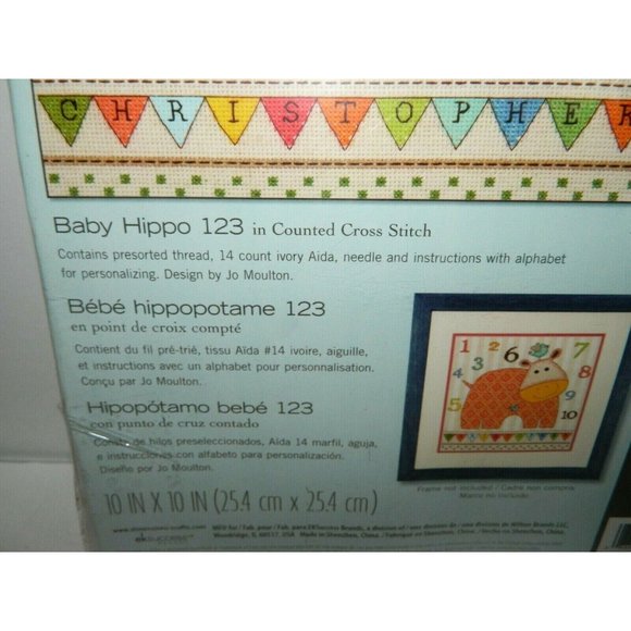 Dimensions Baby Hippo 123 Counted Cross Stitch 70-73989 New In Package - Picture 5 of 8